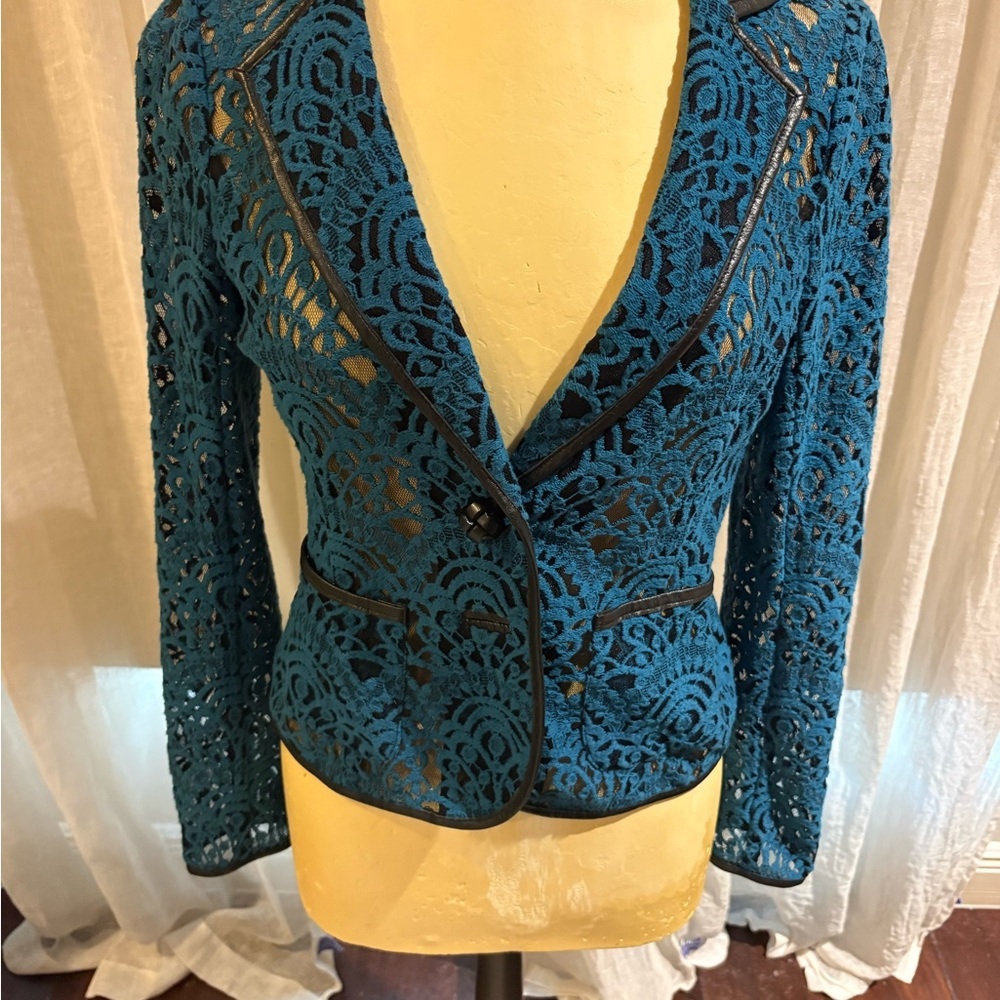 Nanette Lepore Teal Lace Women's Blazer